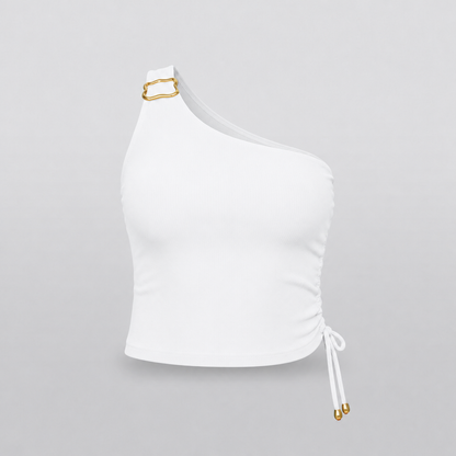 CROP TOP ASIMÉTRICO CON HEBILLA EN HOMBRO